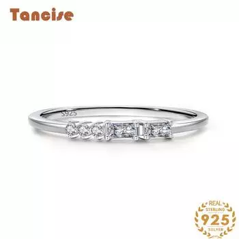 Tancise Classic стерлингового серебра 925 пробы кольцо с цирконом женские ювелирные изделия свадебное обещание вечерние подарок 5 серебряный