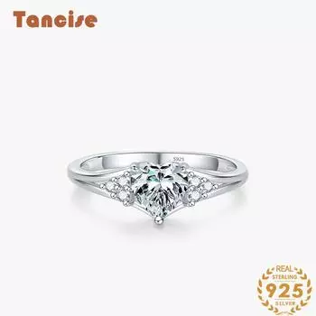 Tancise Classic стерлингового серебра 925 пробы кольцо с цирконом женские ювелирные изделия свадебное обещание вечерние подарок 5 серебряный