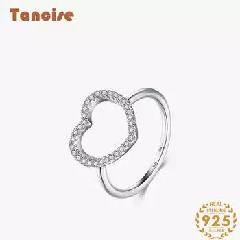 Tancise Classic стерлингового серебра 925 пробы кольцо с цирконом женские ювелирные изделия свадебное обещание вечерние подарок 5 серебряный