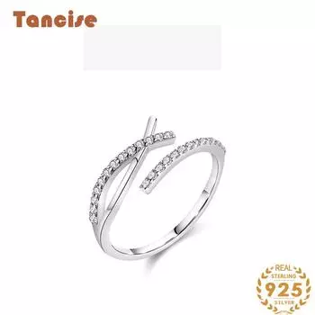 Tancise Classic стерлингового серебра 925 пробы кольцо с цирконом женские ювелирные изделия свадебное обещание вечерние подарок золотой
