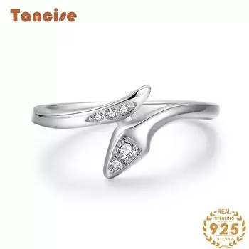 Tancise Classic стерлингового серебра 925 пробы кольцо с цирконом женские ювелирные изделия свадебное обещание вечерние подарок 5 серебряный