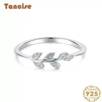 Tancise Classic стерлингового серебра 925 пробы кольцо с цирконом женские ювелирные изделия свадебное обещание вечерние подарок 5 серебряный