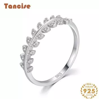 Tancise Classic стерлингового серебра 925 пробы кольцо с цирконом женские ювелирные изделия свадебное обещание вечерние подарок 5 серебряный