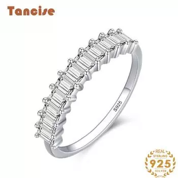 Tancise Classic стерлингового серебра 925 пробы кольцо с цирконом женские ювелирные изделия свадебное обещание вечерние подарок 5 серебряный