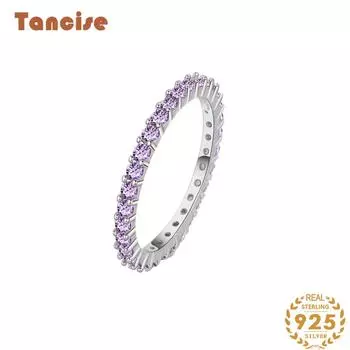 Tancise Classic стерлингового серебра 925 пробы кольцо с цирконом женские ювелирные изделия свадебное обещание вечерние подарок 5 белый