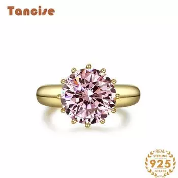 Tancise Classic стерлингового серебра 925 пробы кольцо с цирконом женские ювелирные изделия свадебное обещание вечерние подарок 5 белый