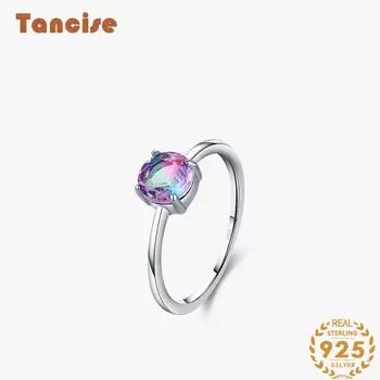Tancise Classic стерлингового серебра 925 пробы кольцо с цирконом женские ювелирные изделия свадебное обещание вечерние подарок 5 серебряный