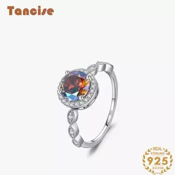 Tancise Classic стерлингового серебра 925 пробы кольцо с цирконом женские ювелирные изделия свадебное обещание вечерние подарок 5 серебряный