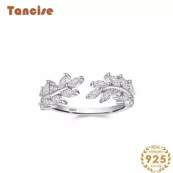 Tancise Classic стерлингового серебра 925 пробы кольцо с цирконом женские ювелирные изделия свадебное обещание вечерние подарок 5 серебряный