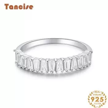 Tancise Classic стерлингового серебра 925 пробы кольцо с цирконом женские ювелирные изделия свадебное обещание вечерние подарок 5 серебряный