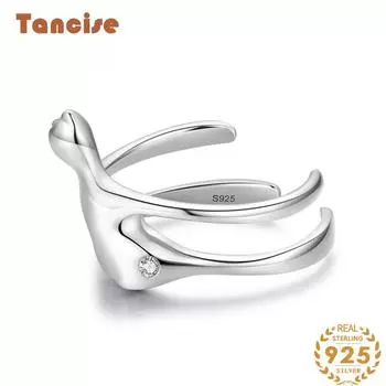 Tancise Classic стерлингового серебра 925 пробы кольцо с цирконом женские ювелирные изделия свадебное обещание вечерние подарок серебряный