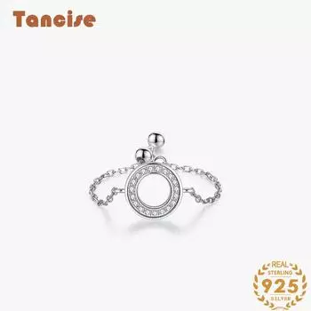 Tancise Classic стерлингового серебра 925 пробы кольцо с цирконом женские ювелирные изделия свадебное обещание вечерние подарок серебряный