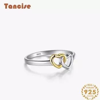Tancise Classic стерлингового серебра 925 пробы кольцо с цирконом женские ювелирные изделия свадебное обещание вечерние подарок 5 серебряный