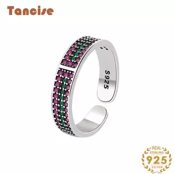 Tancise Classic стерлингового серебра 925 пробы кольцо с цирконом женские ювелирные изделия свадебное обещание вечерние подарок