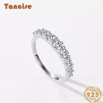 Tancise Classic стерлингового серебра 925 пробы кольцо с цирконом женские ювелирные изделия свадебное обещание вечерние подарок 5 серебряный