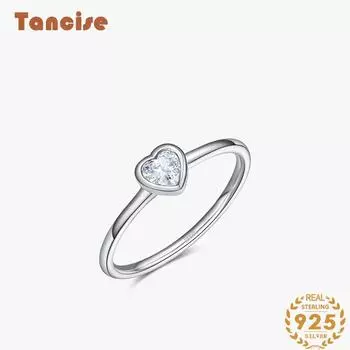 Tancise Classic стерлингового серебра 925 пробы кольцо с цирконом женские ювелирные изделия свадебное обещание вечерние подарок 5 серебряный