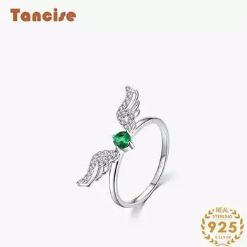 Tancise Classic стерлингового серебра 925 пробы кольцо с цирконом женские ювелирные изделия свадебное обещание вечерние подарок 5 серебряный