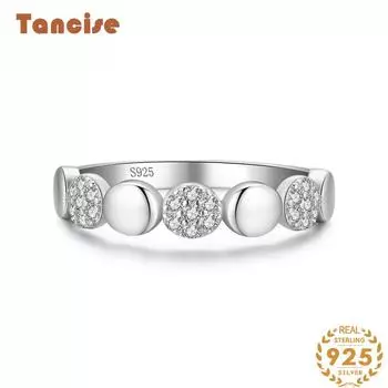 Tancise Classic стерлингового серебра 925 пробы кольцо с цирконом женские ювелирные изделия свадебное обещание вечерние подарок 5 серебряный