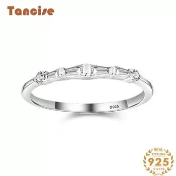 Tancise Classic стерлингового серебра 925 пробы кольцо с цирконом женские ювелирные изделия свадебное обещание вечерние подарок 5 серебряный