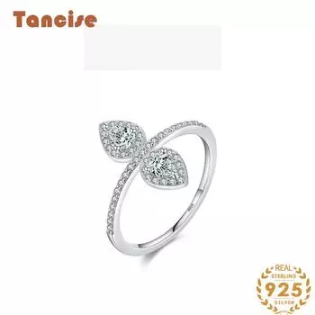 Tancise Classic стерлингового серебра 925 пробы кольцо с цирконом женские ювелирные изделия свадебное обещание вечерние подарок 5 серебряный