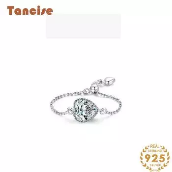 Tancise Classic стерлингового серебра 925 пробы кольцо с цирконом женские ювелирные изделия свадебное обещание вечерние подарок золотой