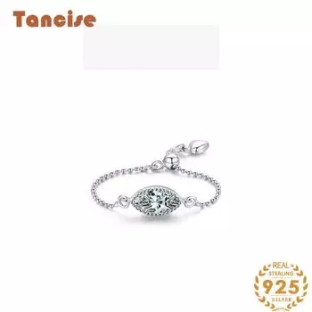 Tancise Classic стерлингового серебра 925 пробы кольцо с цирконом женские ювелирные изделия свадебное обещание вечерние подарок золотой