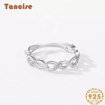 Tancise Classic стерлингового серебра 925 пробы кольцо с цирконом женские ювелирные изделия свадебное обещание вечерние подарок 5 серебряный