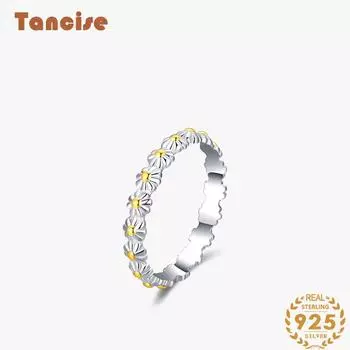Tancise Classic стерлингового серебра 925 пробы кольцо с цирконом женские ювелирные изделия свадебное обещание вечерние подарок 5 серебряный