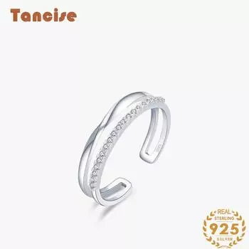 Tancise Classic стерлингового серебра 925 пробы кольцо с цирконом женские ювелирные изделия свадебное обещание вечерние подарок серебряный