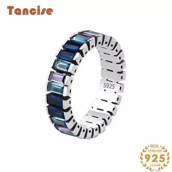 Tancise Classic стерлингового серебра 925 пробы кольцо с цирконом женские ювелирные изделия свадебное обещание вечерние подарок