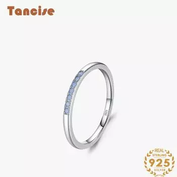 Tancise Classic стерлингового серебра 925 пробы кольцо с цирконом женские ювелирные изделия свадебное обещание вечерние подарок 5 серебряный