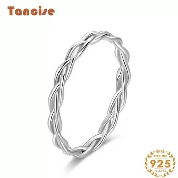 Tancise Classic стерлингового серебра 925 пробы кольцо с цирконом женские ювелирные изделия свадебное обещание вечерние подарок 5 серебряный
