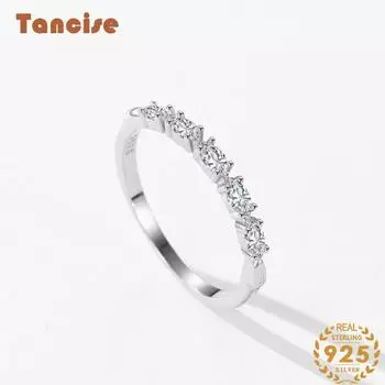 Tancise Classic стерлингового серебра 925 пробы кольцо с цирконом женские ювелирные изделия свадебное обещание вечерние подарок 5 серебряный