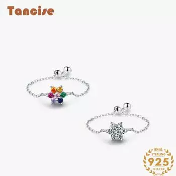 Tancise Classic стерлингового серебра 925 пробы кольцо с цирконом женские ювелирные изделия свадебное обещание вечерние подарок серебряный