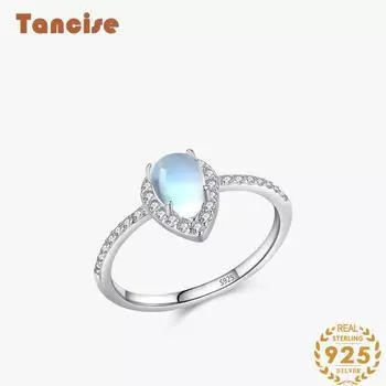 Tancise Classic стерлингового серебра 925 пробы кольцо с цирконом женские ювелирные изделия свадебное обещание вечерние подарок 5 серебряный