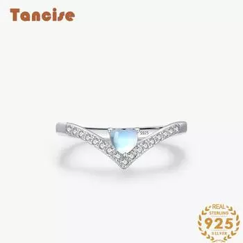 Tancise Classic стерлингового серебра 925 пробы кольцо с цирконом женские ювелирные изделия свадебное обещание вечерние подарок 5 серебряный