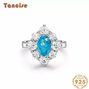 Tancise Classic стерлингового серебра 925 пробы кольцо с цирконом женские ювелирные изделия свадебное обещание вечерние подарок 5