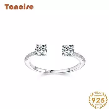 Tancise Classic стерлингового серебра 925 пробы кольцо с цирконом женские ювелирные изделия свадебное обещание вечерние подарок 5 серебряный