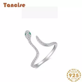 Tancise Classic стерлингового серебра 925 пробы кольцо с цирконом женские ювелирные изделия свадебное обещание вечерние подарок золотой