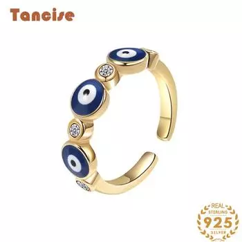 Tancise Classic стерлингового серебра 925 пробы кольцо с цирконом женские ювелирные изделия свадебное обещание вечерние подарок