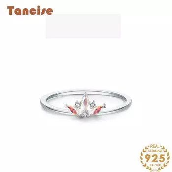 Tancise Classic стерлингового серебра 925 пробы кольцо с цирконом женские ювелирные изделия свадебное обещание вечерние подарок 5 серебряный