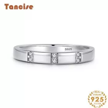 Tancise Classic стерлингового серебра 925 пробы кольцо с цирконом женские ювелирные изделия свадебное обещание вечерние подарок 5 серебряный