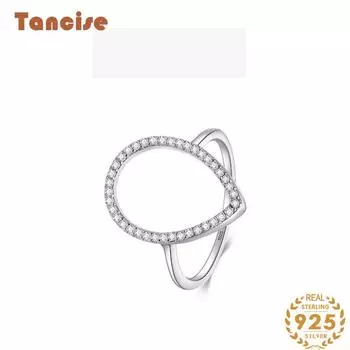 Tancise Classic стерлингового серебра 925 пробы кольцо с цирконом женские ювелирные изделия свадебное обещание вечерние подарок 5 серебряный