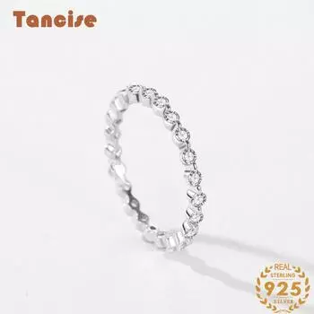 Tancise Classic стерлингового серебра 925 пробы кольцо с цирконом женские ювелирные изделия свадебное обещание вечерние подарок 5 серебряный