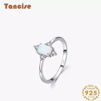 Tancise Classic стерлингового серебра 925 пробы кольцо с цирконом женские ювелирные изделия свадебное обещание вечерние подарок 5 серебряный