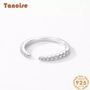 Tancise Classic стерлингового серебра 925 пробы кольцо с цирконом женские ювелирные изделия свадебное обещание вечерние подарок 5 серебряный