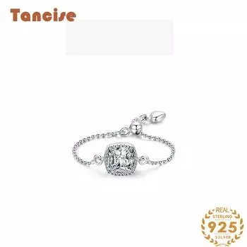 Tancise Classic стерлингового серебра 925 пробы кольцо с цирконом женские ювелирные изделия свадебное обещание вечерние подарок золотой