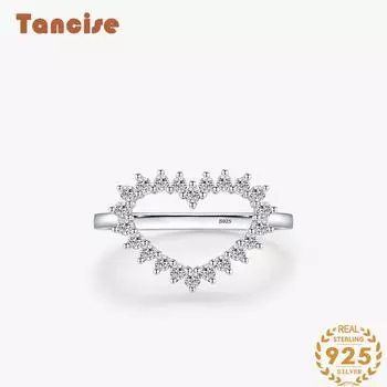 Tancise Classic стерлингового серебра 925 пробы кольцо с цирконом женские ювелирные изделия свадебное обещание вечерние подарок 5 серебряный
