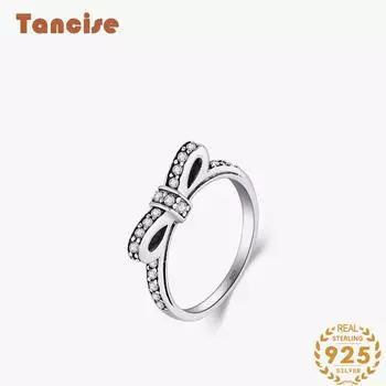 Tancise Classic стерлингового серебра 925 пробы кольцо с цирконом женские ювелирные изделия свадебное обещание вечерние подарок 5 серебряный