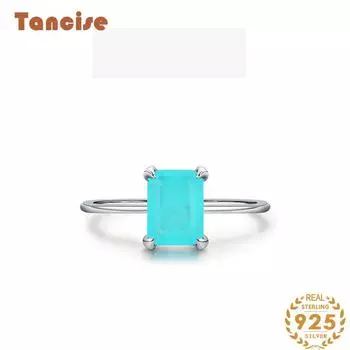 Tancise Classic стерлингового серебра 925 пробы кольцо с цирконом женские ювелирные изделия свадебное обещание вечерние подарок 5 серебряный